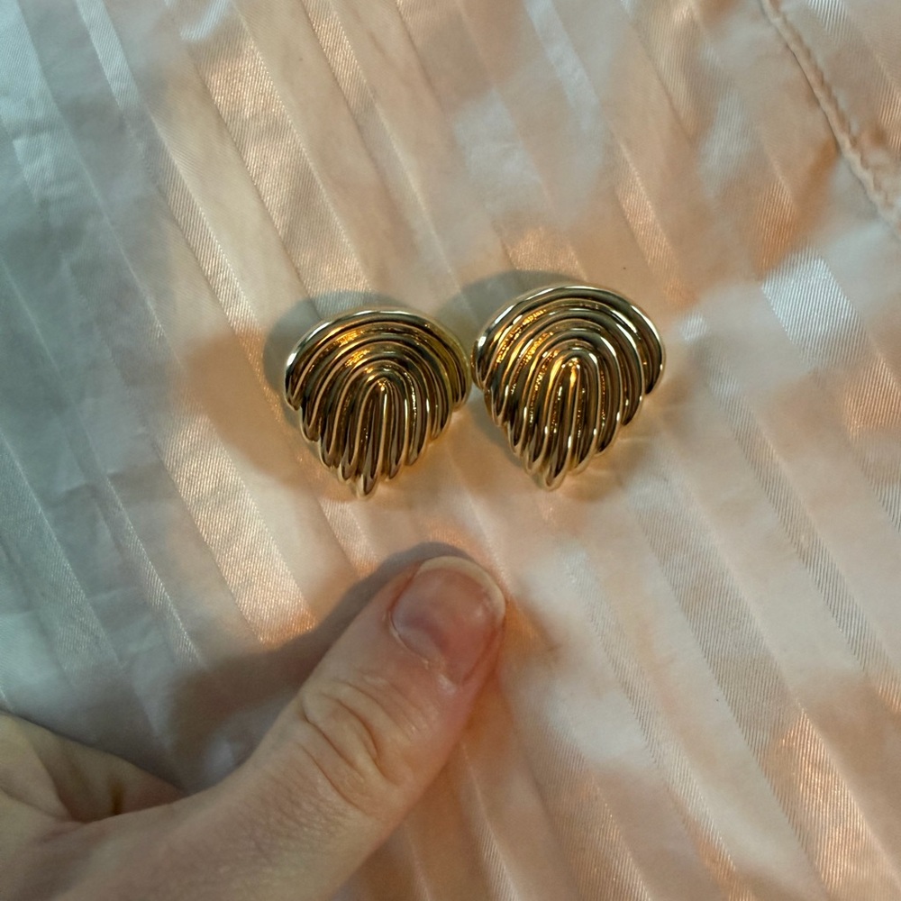 Gold-Tone Shell Motif Earrings - Women Jewelry